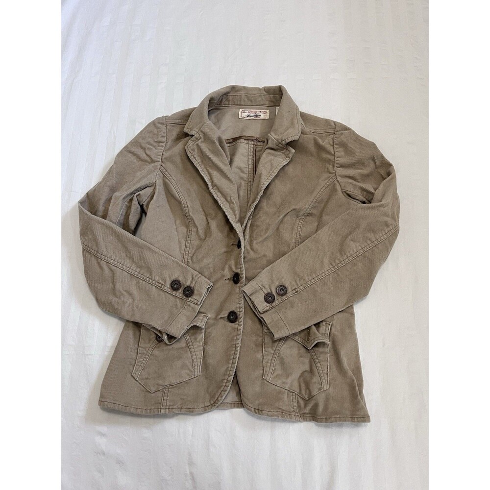 Levi Strauss Signature Corduroy Jacket Blazer Womens Large L Tan Beige Workwear